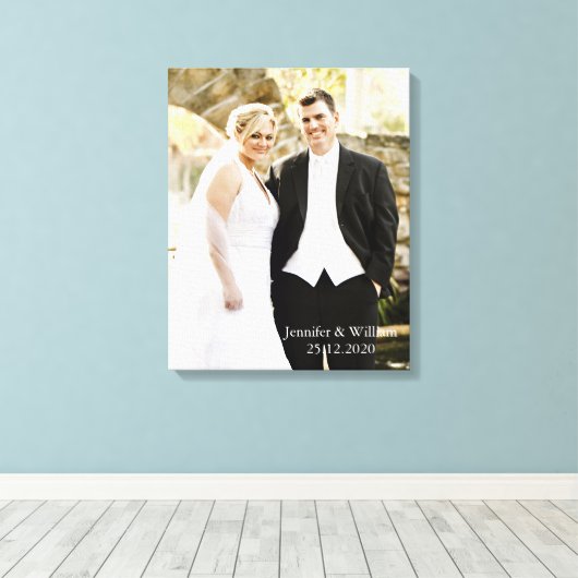 パーソナライズされたカスタマイズ結婚写真 キャンバスプリント (インサイチュ (ウッドフロア))