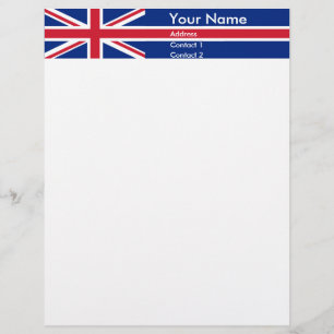 パーソナライズされたカスタマイズ統一された可能なキングダム国旗 レターヘッド
