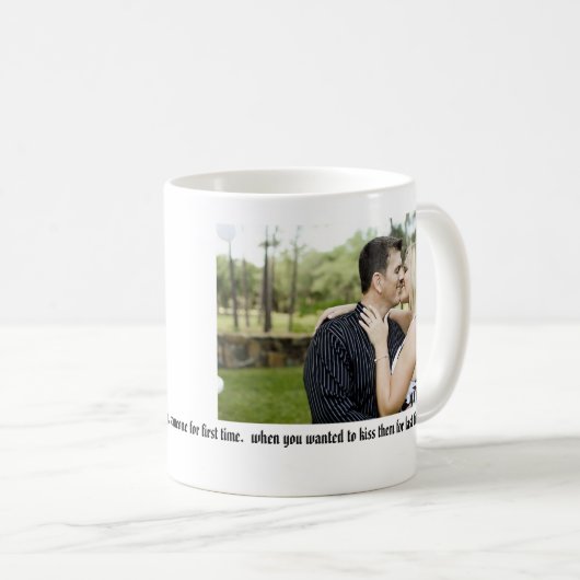 パーソナライズされたカスタマイズ自分の写真 コーヒーマグカップ (正面右)