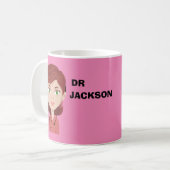パーソナライズされたカスタムアバター医師の日コーヒーmu コーヒーマグカップ (正面左)