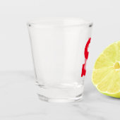 パーソナライズされたカスタムイニシャル文字（赤） ショットグラス (左)