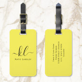 パーソナライズされたカスタムエレガントScript Yellow ラゲッジタグ