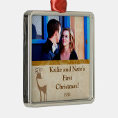 パーソナライズされたカスタムオーナメントエレガントトナカイ メタルオーナメント (右)