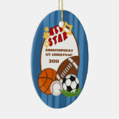 パーソナライズされたカスタムオーナメントオールスターブルー セラミックオーナメント (右)