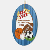 パーソナライズされたカスタムオーナメントオールスターブルー セラミックオーナメント (左)