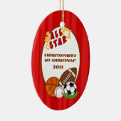 パーソナライズされたカスタムオーナメントオールスターレッド セラミックオーナメント (右)