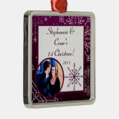 パーソナライズされたカスタムオーナメントパープルスター/スノーフレーク メタルオーナメント (右)