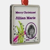 パーソナライズされたカスタムオーナメントピンクライムグリーン絵を描 メタルオーナメント (右)