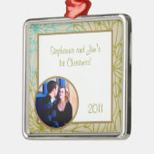 パーソナライズされたカスタムオーナメントフローラバースト メタルオーナメント (左)