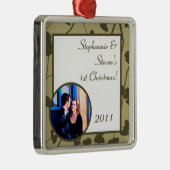 パーソナライズされたカスタムオーナメントホワイトイチョウ葉コン メタルオーナメント (右)