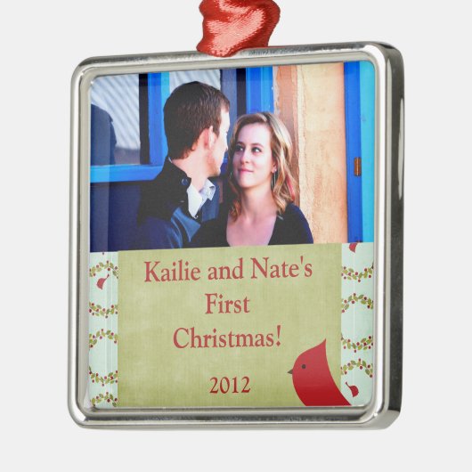 パーソナライズされたカスタムオーナメント(鳥)ショウジョウコウカンチョウB メタルオーナメント (左)