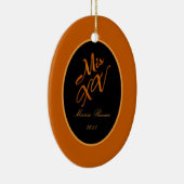 パーソナライズされたカスタムオーナメントMIS XVオレンジ セラミックオーナメント (右)