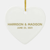 パーソナライズされたカスタムカップル名Date結婚's chic セラミックオーナメント (正面)