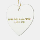 パーソナライズされたカスタムカップル名Date結婚's chic セラミックオーナメント (左)