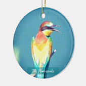 パーソナライズされたカスタムカラフル鳥の写真 セラミックオーナメント (左)
