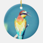 パーソナライズされたカスタムカラフル鳥の写真 セラミックオーナメント (裏面)