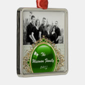 パーソナライズされたカスタムクリスマス写真オーナメント メタルオーナメント (右)