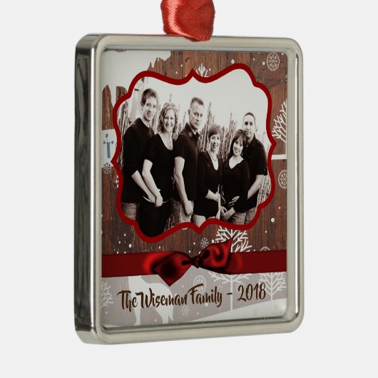 パーソナライズされたカスタムクリスマス鹿フォトオーナメント メタルオーナメント (右)