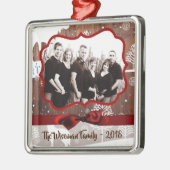 パーソナライズされたカスタムクリスマス鹿フォトオーナメント メタルオーナメント (左)