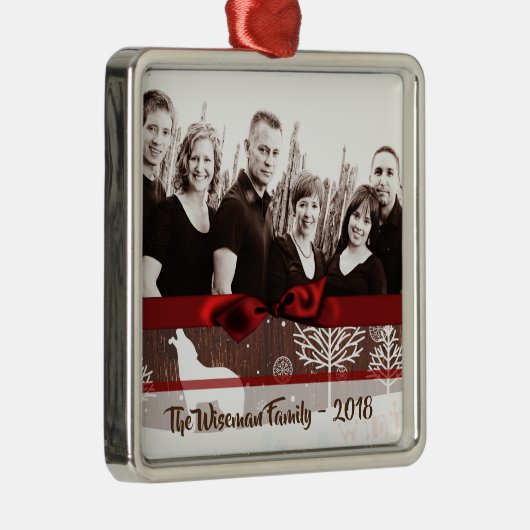 パーソナライズされたカスタムクリスマス鹿フォトオーナメント メタルオーナメント (右)