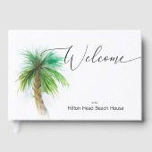 パーソナライズされたカスタムゲストブックトロピカルパームツリー ゲストブック (正面)