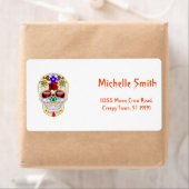 パーソナライズされたカスタムスカルハロウィーン ラベル (インサイチュ)