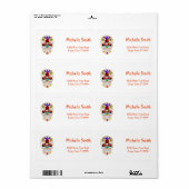 パーソナライズされたカスタムスカルハロウィーン ラベル (フルシート)