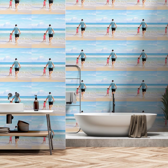 パーソナライズされたカスタムデザイン 壁紙 (浴室)