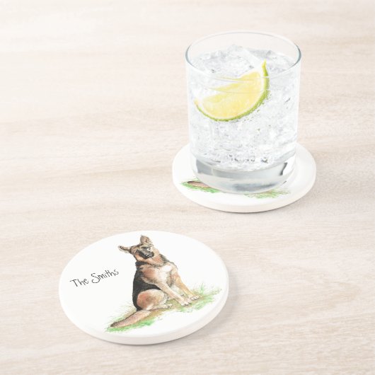 パーソナライズされたカスタムドイツ羊飼いコースター コースター (側面)