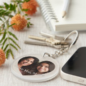 パーソナライズされたカスタムハート写真Momの名前の追加 キーホルダー (正面右)