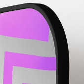 パーソナライズされたカスタムパープル&シルバー ピックルボールラケット (左詳細)