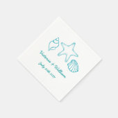 パーソナライズされたカスタムビーチ結婚式デイトナプキンス スタンダードカクテルナプキン (角)