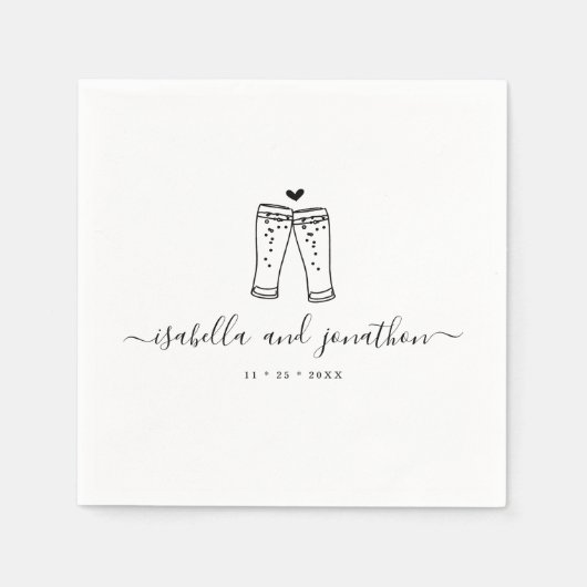 パーソナライズされたカスタムビールトーストナプキンズ スタンダードカクテルナプキン (正面)