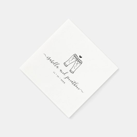 パーソナライズされたカスタムビールトーストナプキンズ スタンダードカクテルナプキン (角)
