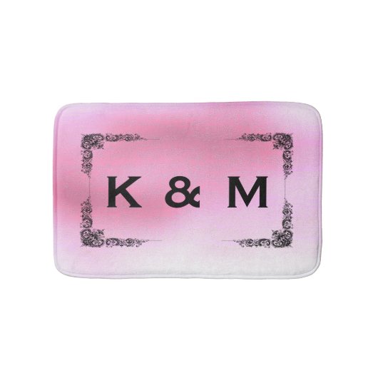 パーソナライズされたカスタムピモノグラムのックスワール バスマット (正面)