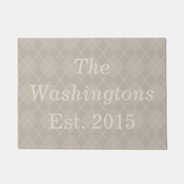 パーソナライズされたカスタムファミリ名形式 ドアマット (正面)