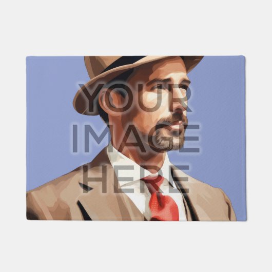 パーソナライズされたカスタムフォトエリアラグ正方形イメージ ドアマット (正面)