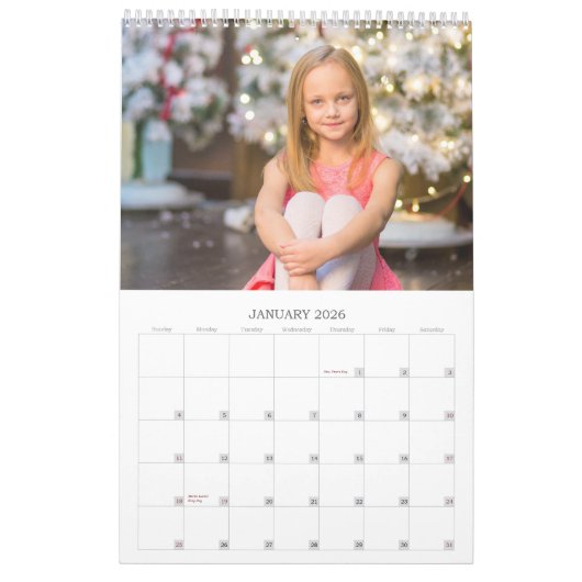 パーソナライズされたカスタムフォトカレンダー カレンダー (1月 2026)