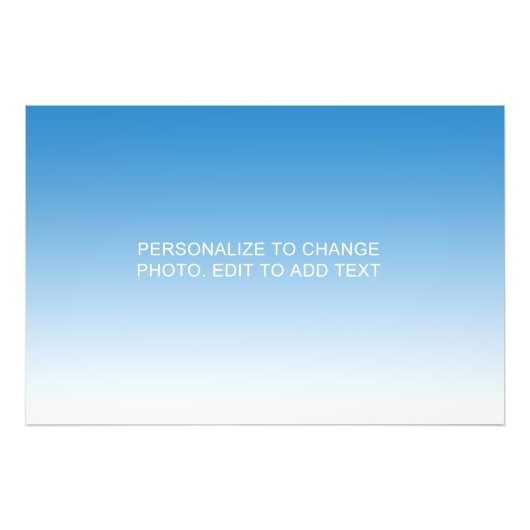 パーソナライズされたカスタムブルーアートワーク写真文字ポスター フォトプリント (正面)