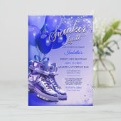 パーソナライズされたカスタムブルースニーカー 招待状 (スタンド正面)