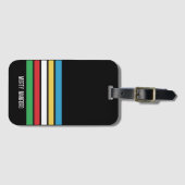 パーソナライズされたカスタムプライドストライプの ラゲッジタグ (正面横)