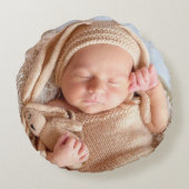 パーソナライズされたカスタムベビー ラウンドクッション (裏面)