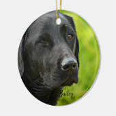 パーソナライズされたカスタムペットの写真と名前 セラミックオーナメント (左)