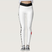 パーソナライズされたカスタムペットキャット引用文オン白黒 レギンス (正面)