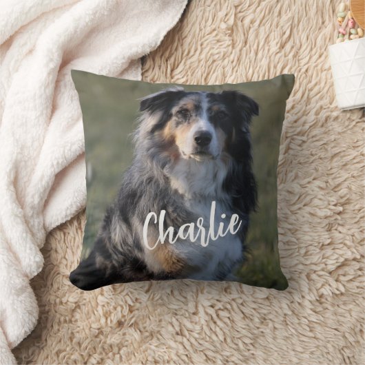 パーソナライズされたカスタムペット犬写真枕 クッション (ブランケット)