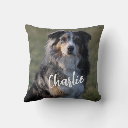 パーソナライズされたカスタムペット犬写真枕 クッション (裏面)