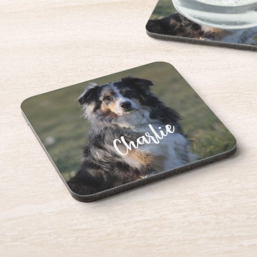パーソナライズされたカスタムペット犬写真枕 コースター (左側)
