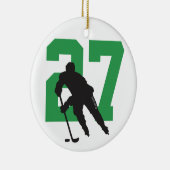 パーソナライズされたカスタムホッケープレイヤー番号 セラミックオーナメント (右)
