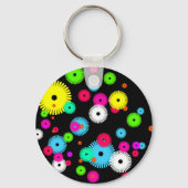 パーソナライズされたカスタムボタンとピン キーホルダー (裏面)