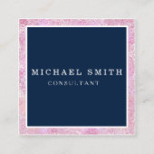 パーソナライズされたカスタムミニマルモダンQRコードログ スクエア名刺 (正面)